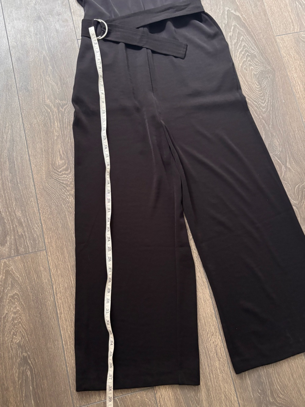 NWT- ICHI Sleeveless Black Wide-Leg Belted Jumpsuit - Picture 9 of 11